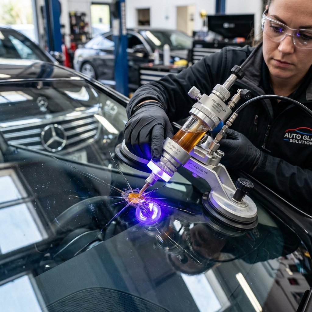 Precision Windshield Crack Resin Repair Technology